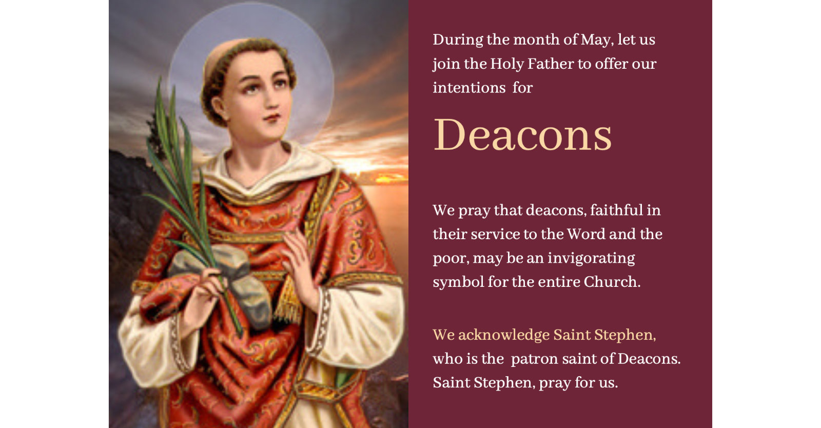 Prayer Intentions - May 2020